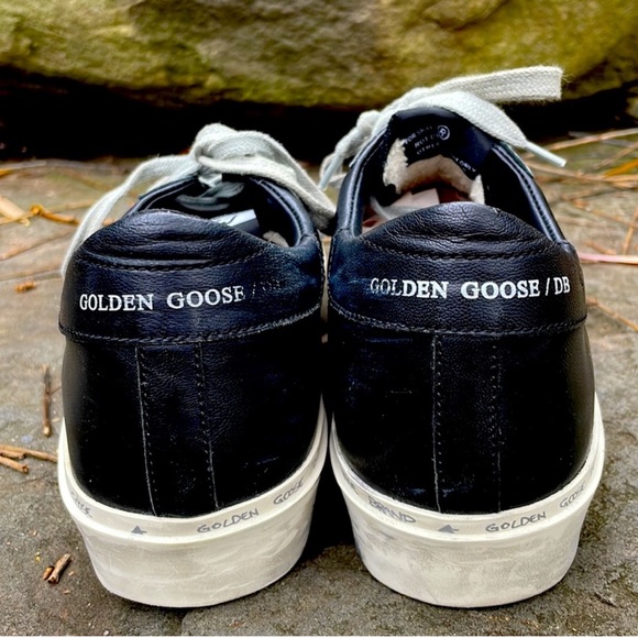 WOMENS GOLDEN GOOSE HI STAR BLACK LEATHER LOW TOP PLATFORM SNEAKERS - 9 Cute - Picture 3 of 10